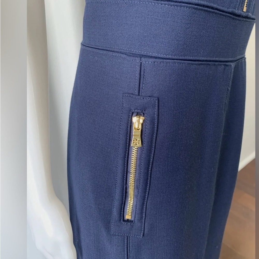 Tory Burch Blue with Gold Hardware with Embossment Dress EUC Size 4 - Picture 6 of 11